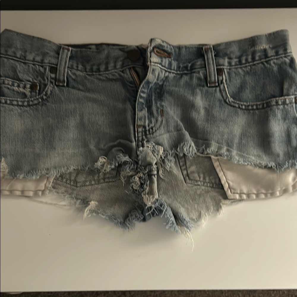 Abercrombie & Fitch Blue Jean Shorts Distressed Style